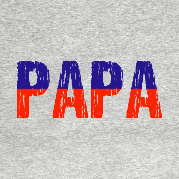 Papa Haitian Creole Dad Father Haiti Flag Distressed by Nirvanibex